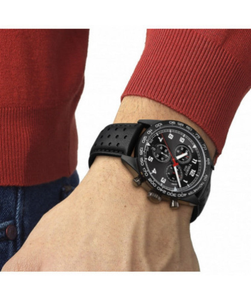 Tissot T Sport PRS 516 Chronograph Black Dial Black Leather Strap Watch for Men - T131.617.36.052.00 Buy Now By Tissot