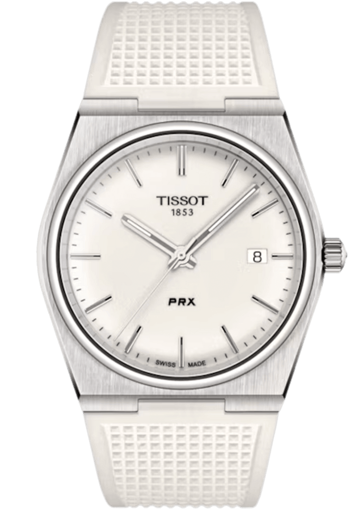 Tissot PRX 40 White Dial White Rubber Strap Watch For Men - T137.410.17.011.00 Buy Now By Tissot
