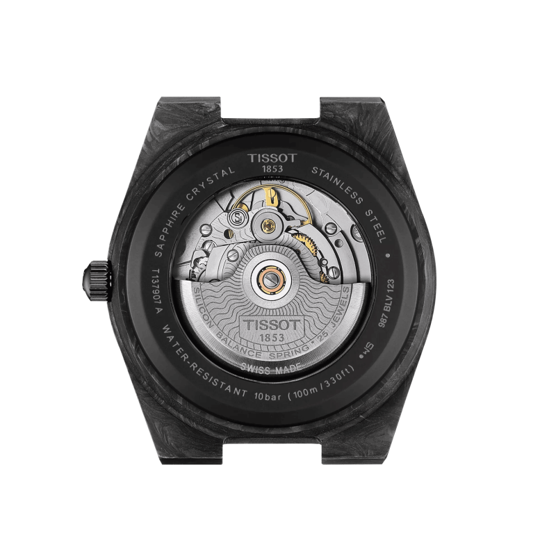 Tissot PRX Powermatic 80 Carbon Black Dial Black Rubber Strap Watch for Men - T137.907.97.201.00 Buy Now By Tissot