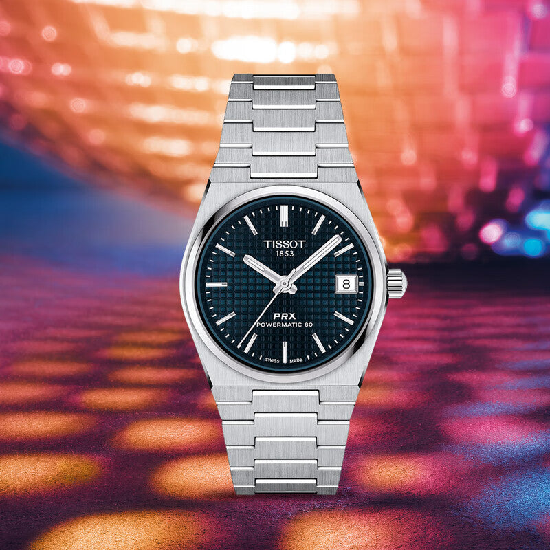 Tissot PRX Powermatic 80 Blue Dial Silver Steel Strap Watch for Men - T137.207.11.041.00