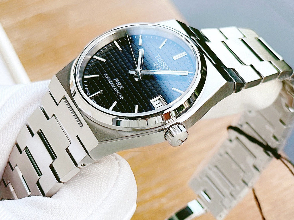 Tissot PRX Powermatic 80 Black Dial Silver Steel Strap Watch for Men - T137.207.11.051.00