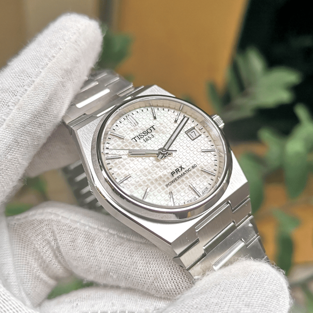 Tissot PRX Powermatic 80 White Dial Silver Steel Strap Watch for Men - T137.207.11.111.00