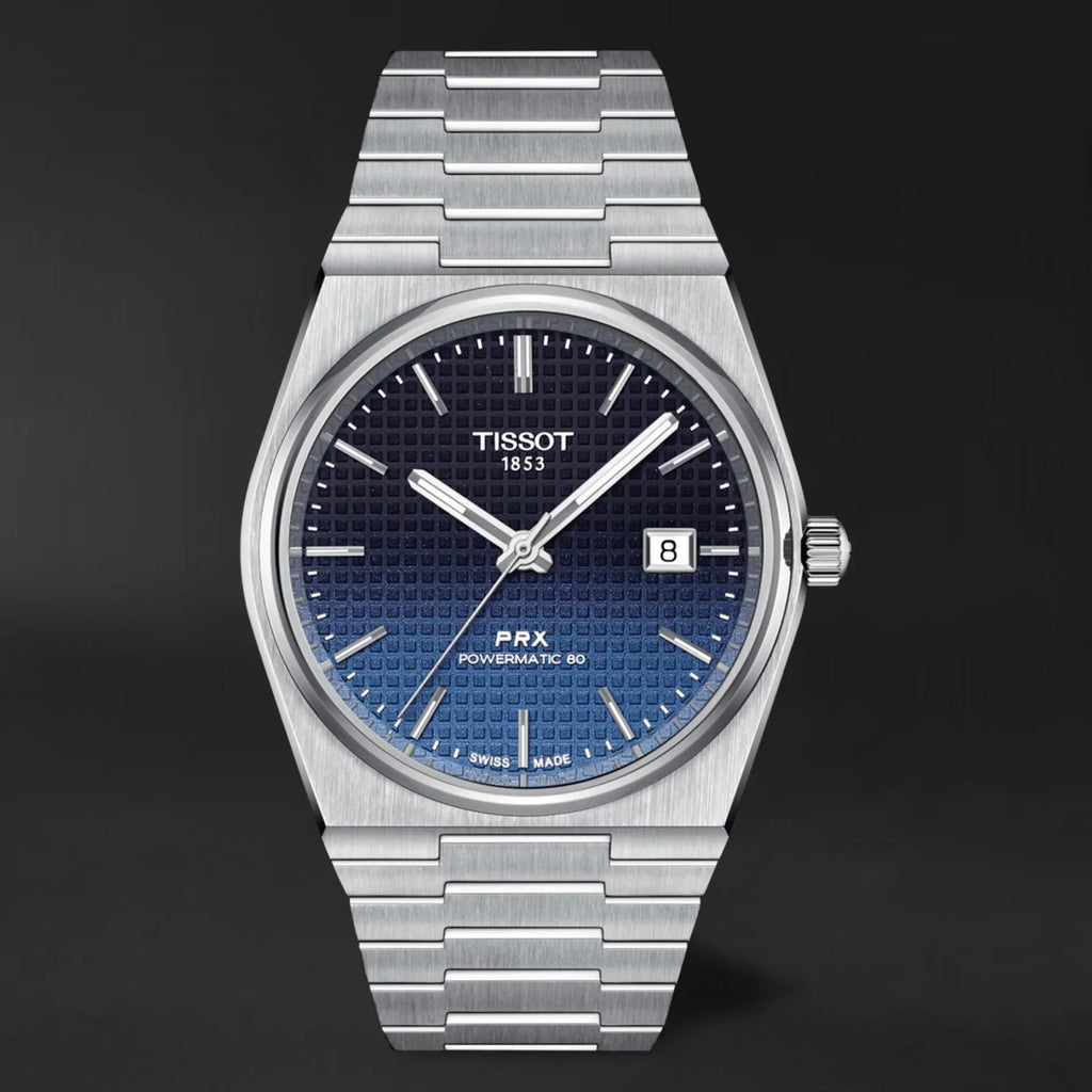 Tissot Powermatic 80 Automatic Gradient Blue Dial Silver Steel Strap Watch for Men - T137.407.11.051.01 Buy Now By Tissot