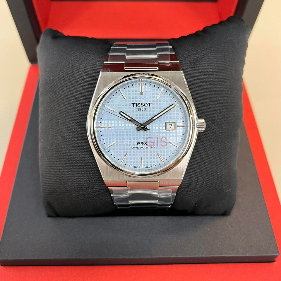 Tissot PRX Powermatic 80 Ice Blue Tiffany Dial Silver Steel Strap Watch for Men - T137.407.11.351.00 Buy Now By Tissot