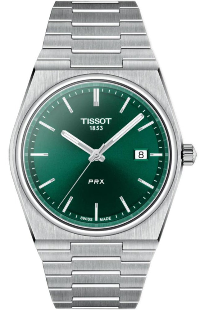 Tissot PRX Green Dial Silver Steel Strap Watch For Men - T137.410.11.091.00 Buy Now By Tissot