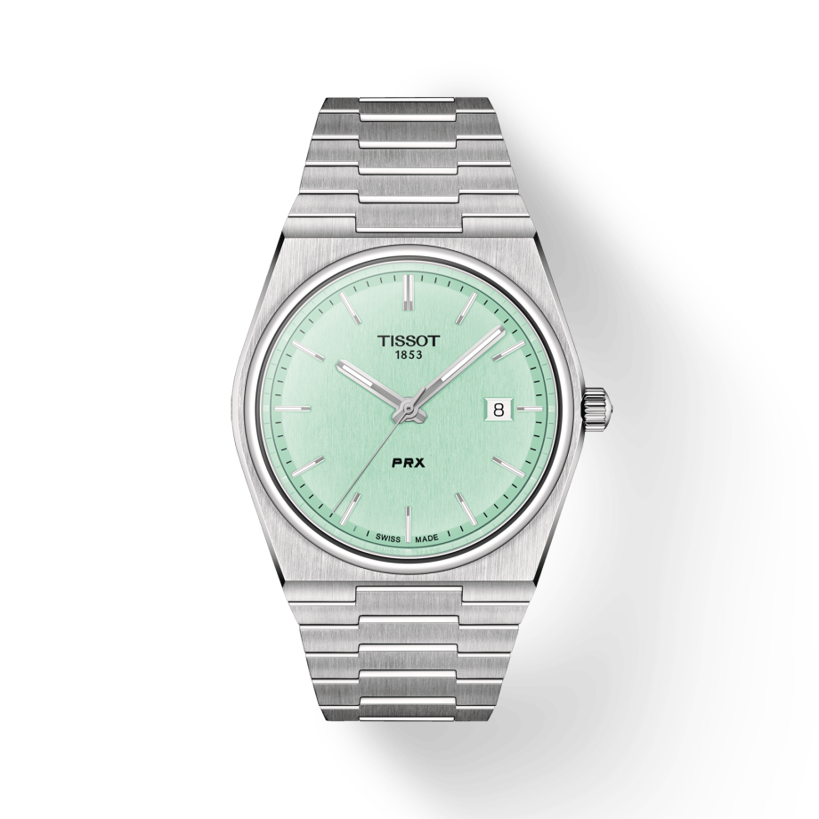 Tissot PRX Quartz Light Green Dial Silver Steel Strap Watch for Men - T137.410.11.091.01 Buy Now By Tissot