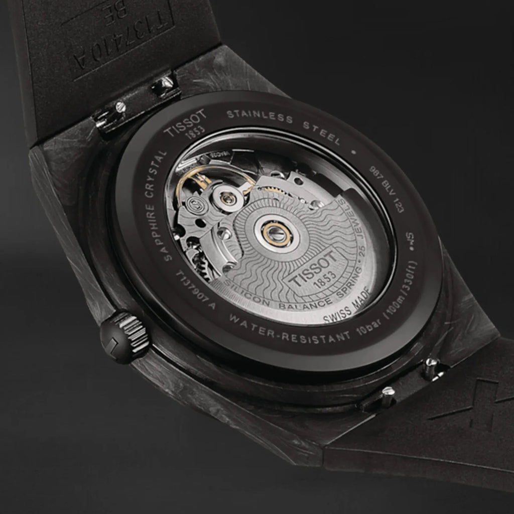 Tissot PRX Powermatic 80 Carbon Black Dial Black Rubber Strap Watch for Men - T137.907.97.201.00 Buy Now By Tissot