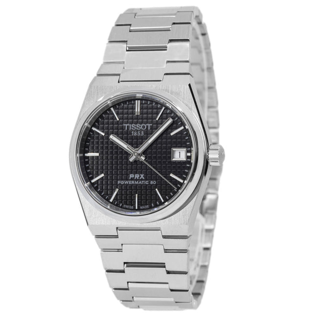 Tissot PRX Powermatic 80 Black Dial Silver Steel Strap Watch for Men - T137.207.11.051.00 Buy Now By Tissot