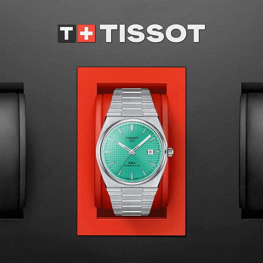 Tissot PRX Powermatic 80 Automatic Mint Green Dial Silver Steel Strap Watch for Men - T137.407.11.091.01 Buy Now By Tissot