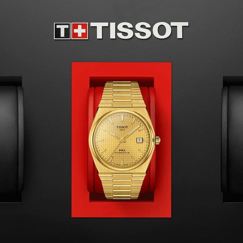 Tissot PRX Powermatic 80 Gold Dial Gold Steel Strap Watch for Men - T137.407.33.021.00 Buy Now By Tissot