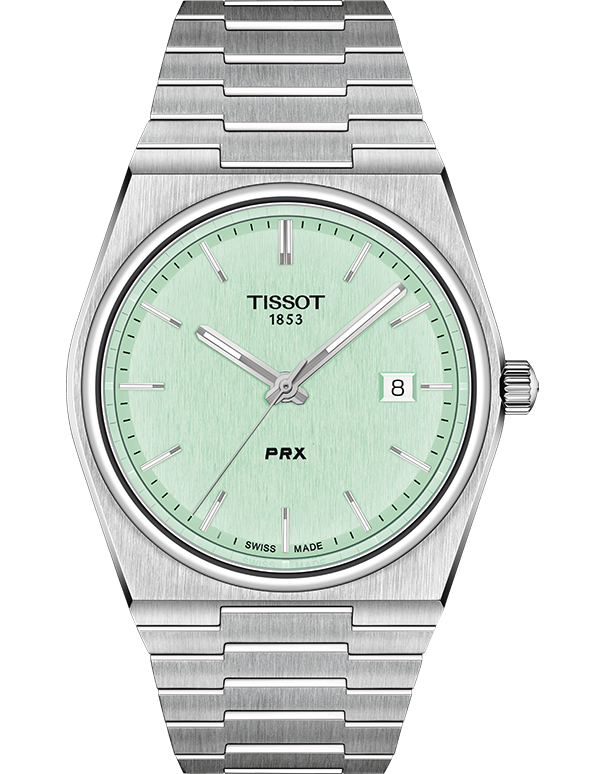 Tissot PRX Quartz Light Green Dial Silver Steel Strap Watch for Men - T137.410.11.091.01 Buy Now By Tissot