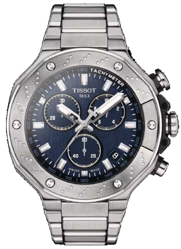 Tissot T Race Chronograph Blue Dial Silver Steel Strap Watch For Men - T141.417.11.041.00 Buy Now By Tissot