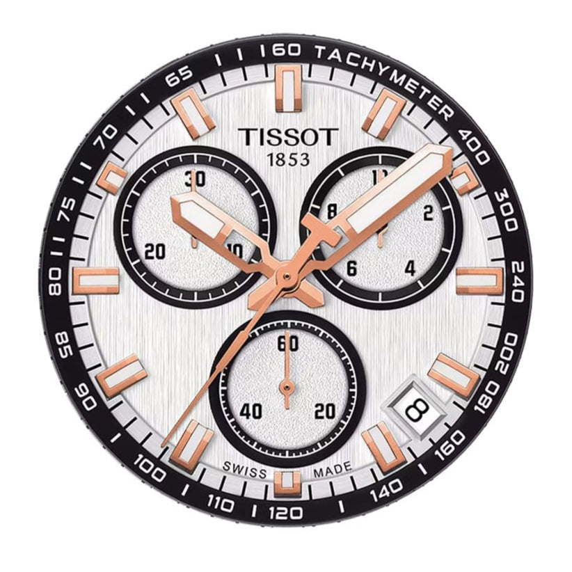 Tissot T Race Chronograph White Dial Black Rubber Strap Watch For Men - T141.417.17.011.00 Buy Now By Tissot