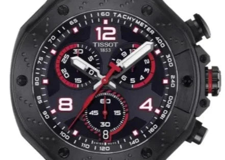 Tissot T Race Chronograph Black Dial Red Rubber Strap Watch For Men - T141.417.37.057.01 Buy Now By Tissot