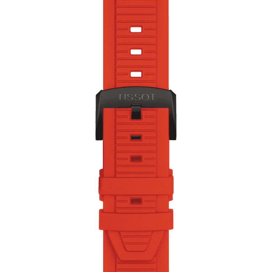 Tissot T Race Chronograph Black Dial Red Rubber Strap Watch For Men - T141.417.37.057.01 Buy Now By Tissot