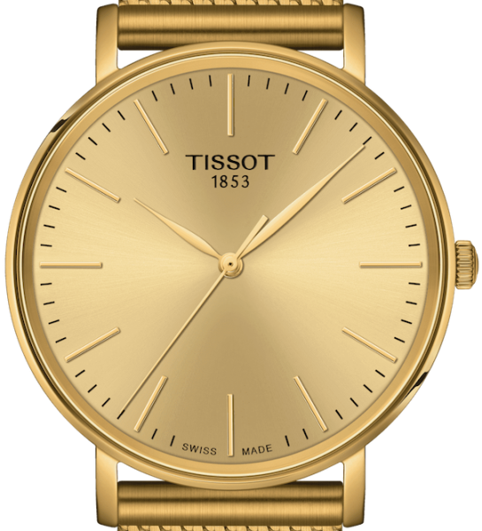 Tissot Everytime Gent Gold Dial Gold Mesh Bracelet Watch for Men - T143.410.33.021.00 Buy Now By Tissot