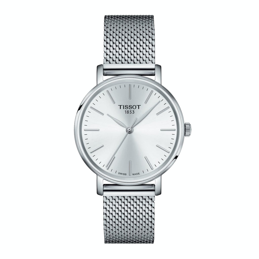 Tissot Everytime Lady Silver Dial Silver Mesh Bracelet Watch for Women - T143.210.11.011.00 Buy Now By Tissot