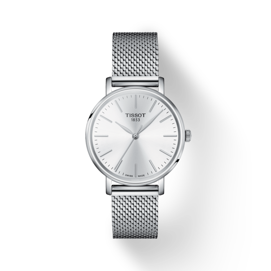 Tissot Everytime Lady Silver Dial Silver Mesh Bracelet Watch for Women - T143.210.11.011.00 Buy Now By Tissot