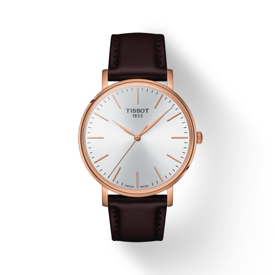 Tissot Everytime Gent Silver Dial Brown Leather Strap Watch for Men - T143.410.36.011.00 Buy Now By Tissot