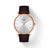 Tissot Everytime Gent Silver Dial Brown Leather Strap Watch for Men - T143.410.36.011.00 Buy Now By Tissot