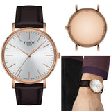 Tissot Everytime Gent Silver Dial Brown Leather Strap Watch for Men - T143.410.36.011.00 Buy Now By Tissot
