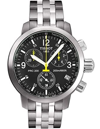 Tissot T Sport PRC200 Chronograph Black Dial Silver Steel Strap Watch for Men - T17.1.586.52 Buy Now By Tissot