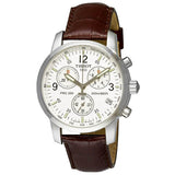 Tissot T Race PRC 200 Chronograph White Dial Brown Leather Strap Watch for Men - T17.1.516.32 Buy Now By Tissot