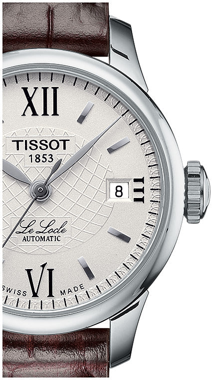 Tissot Le Locle Automatic Lady Silver Dial Brown Leather Strap Watch For Women - T41.1.113.77 Buy Now By Tissot