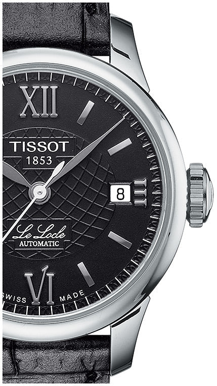 Tissot Le Locle Automatic Lady Black Dial Black Leather Strap Watch for Women - T41.1.123.57 Buy Now By Tissot