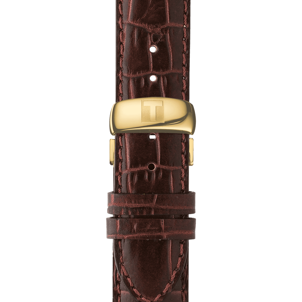 Tissot Le Locle Automatic Gold Dial Brown Leather Strap Watch For Men - T41.5.413.73 Buy Now By Tissot