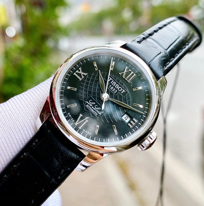 Tissot Le Locle Automatic Lady Black Dial Black Leather Strap Watch for Women - T41.1.123.57 Buy Now By Tissot