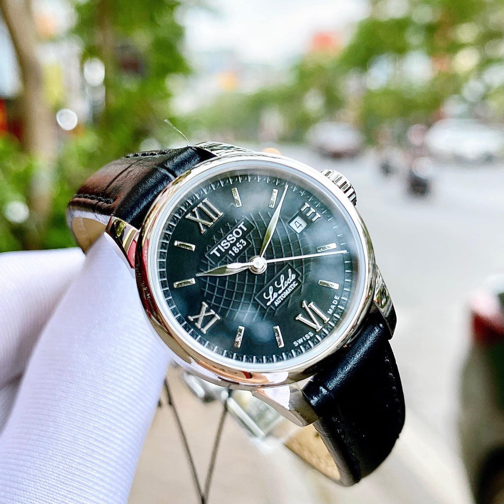 Tissot Le Locle Automatic Lady Black Dial Black Leather Strap Watch for Women - T41.1.123.57 Buy Now By Tissot