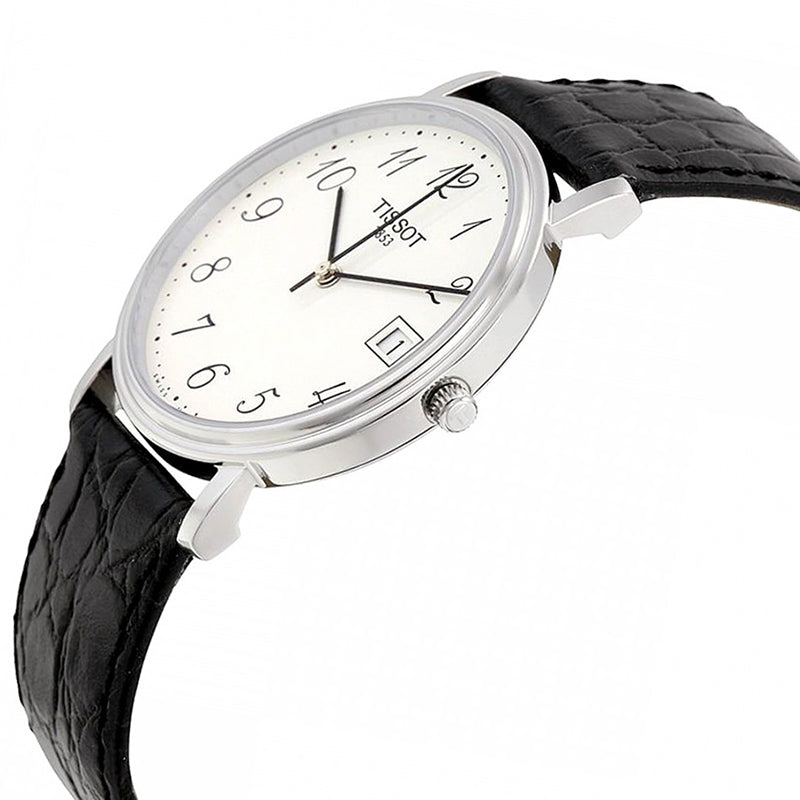Tissot T Classic Desire White Dial Black Leather Strap Watch For Men - T52.1.421.12 Buy Now By Tissot