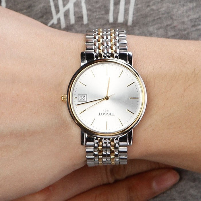 Tissot Desire White Dial Two Tone Mesh Bracelet Two Tone Steel Watch For Men - T52.2.481.31 Buy Now By Tissot