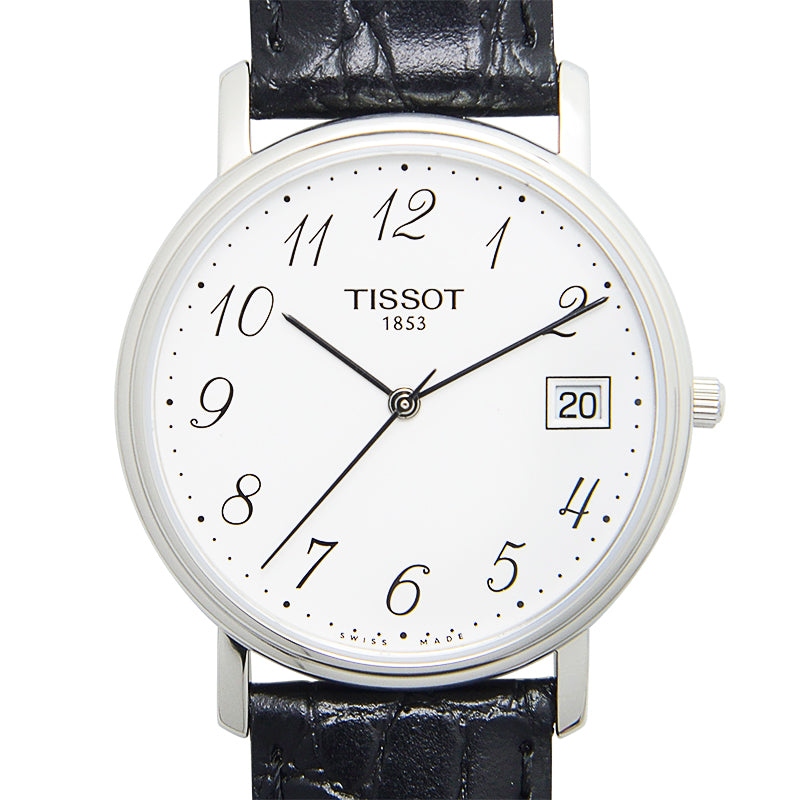 Tissot T Classic Desire White Dial Black Leather Strap Watch For Men - T52.1.421.12 Buy Now By Tissot