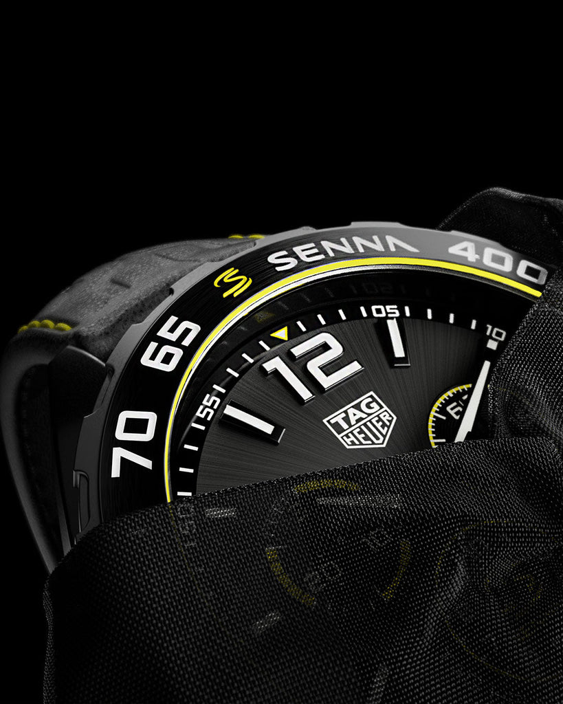Tag Heuer Formula 1 Chronograph Senna Black Dial Black Leather Strap Watch for Men - CAZ101AJ.FC6487 Buy Now By Tag Heuer