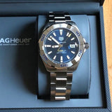 Tag Heuer Aquaracer Automatic Blue Dial Silver Steel Strap Watch for Men - WBD2112.BA0928
