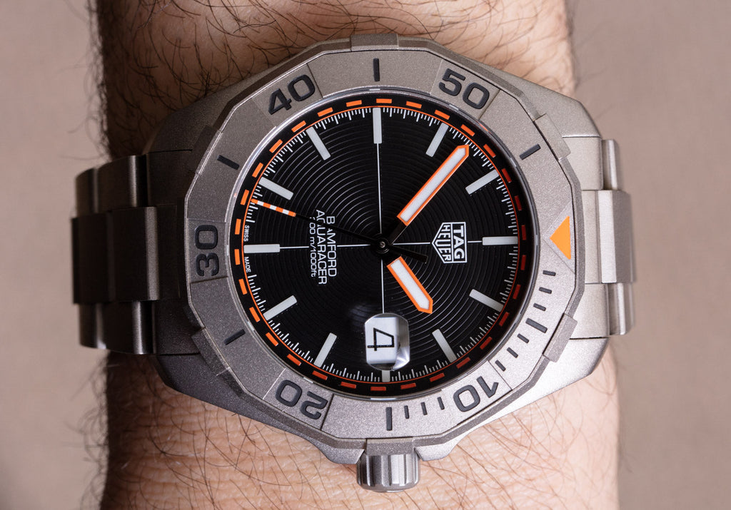 Tag Heuer Aquaracer Calibre 5 Bamford Limited Edition Black Dial Grey Steel Strap Watch for Men - WAY208C.FC6383