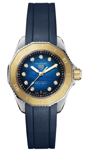 Tag Heuer Aquaracer Professional 200 Automatic Diamonds Blue Dial Blue Rubber Strap Watch for Women - WBP2450.FT6215 Buy Now By Tag Heuer