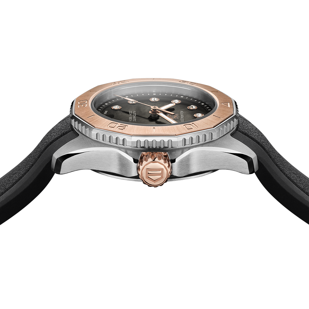 Tag Heuer Aquaracer Professional 200 Automatic Diamonds Black Dial Black Rubber Strap Watch for Women - WBP2451.FT6200 Buy Now By Tag Heuer