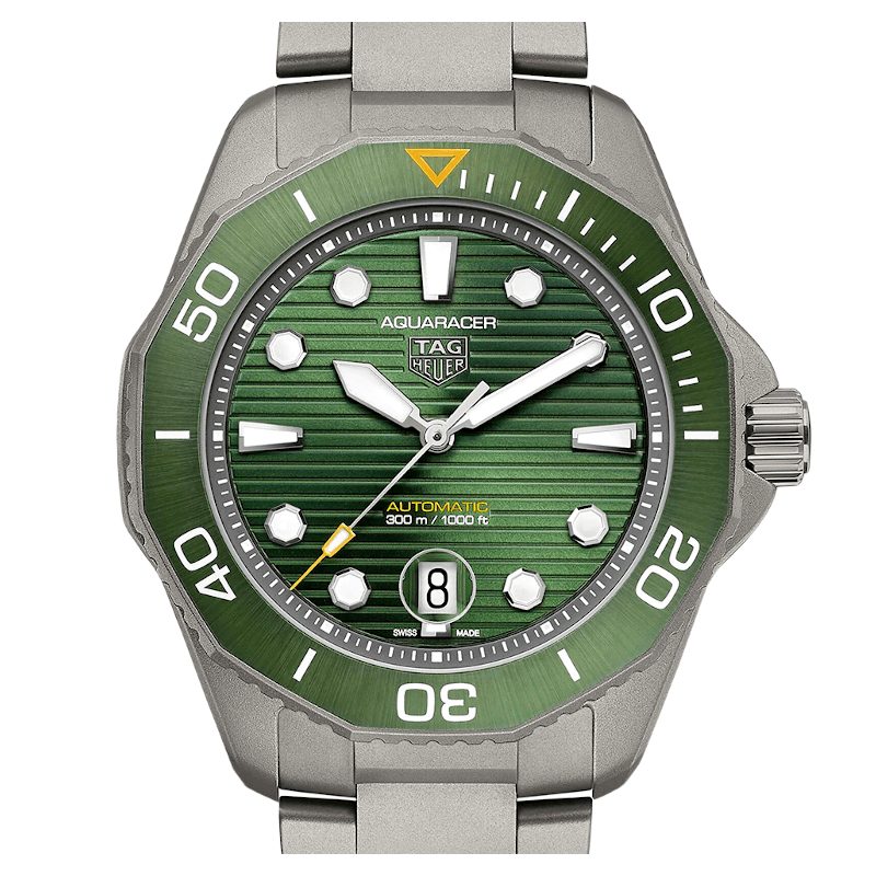 Tag Heuer Aquaracer Professional 300 Automatic Green Dial Silver Steel Strap Watch for Men - WBP208B.BF0631 Buy Now By Tag Heuer