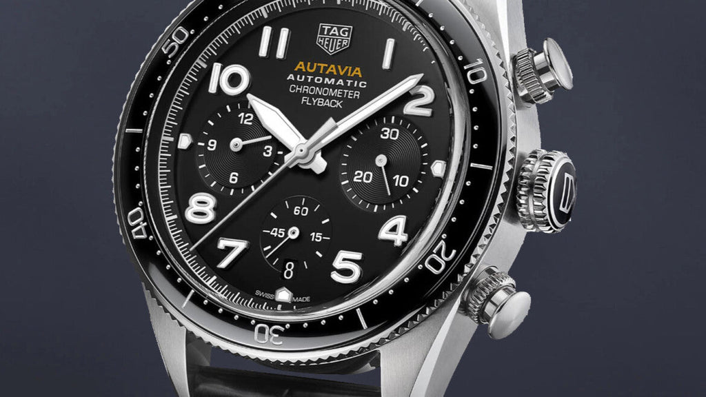 Tag Heuer Autavia Chronometer Flyback Automatic Chronograph Black Dial Black Leather Strap Watch for Men - CBE511A.FC8279 Buy Now By Tag Heuer