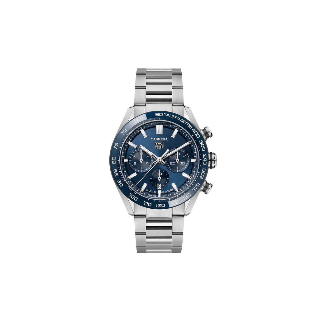 Tag Heuer Carrera Chronograph Blue Dial Silver Steel Strap Watch for Men - CBN2A1A.BA0643 Buy Now By Tag Heuer