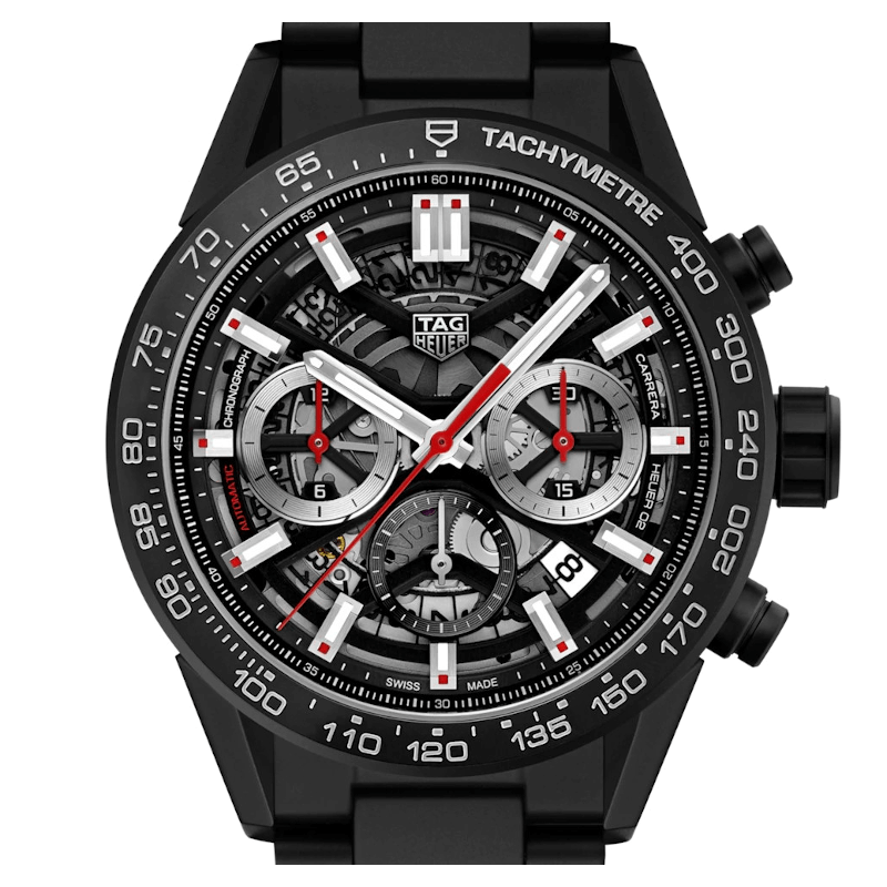 Tag Heuer Carrera Automatic Chronograph Black Dial Black Steel Strap Watch for Men - CBG2090.BH0661 Buy Now By Tag Heuer