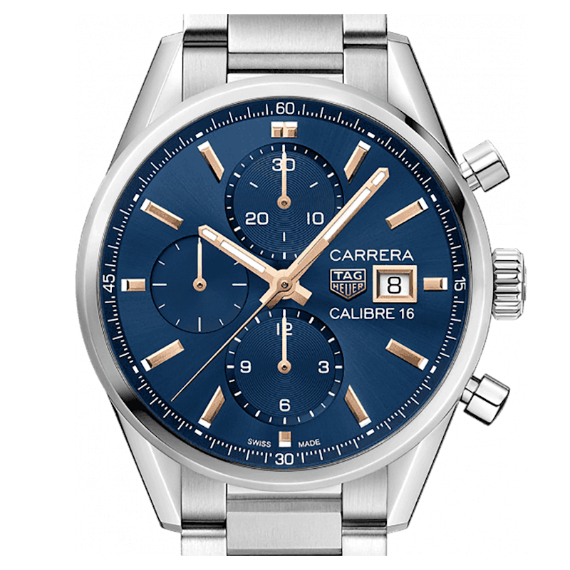 Tag Heuer Carrera Automatic Chronograph Blue Dial Silver Steel Strap Watch for Men - CBK2115.BA0715 Buy Now By Tag Heuer