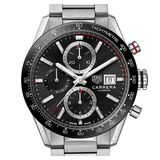 Tag Heuer Carrera Automatic Chronograph Black Dial Silver Steel Strap Watch for Men - CBM2110.BA0651 Buy Now By Tag Heuer