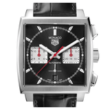 Tag Heuer Monaco Automatic Chronograph Black Dial Black Leather Strap Watch for Men - CBL2113.FC6177 Buy Now By Tag Heuer