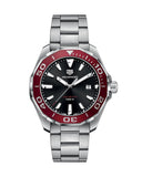 Tag Heuer Aquaracer Black Dial Silver Steel Strap Watch for Men - WAY101B.BA0746 Buy Now By Tag Heuer