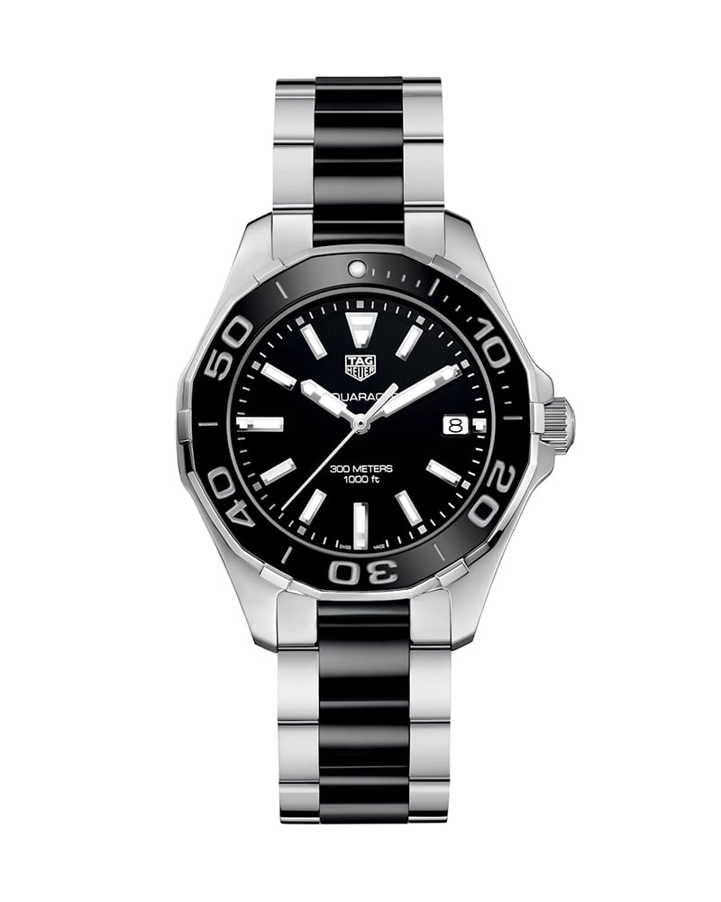 Tag Heuer Aquaracer Quartz Black Dial Two Tone Steel Strap Watch for Men - WAY131A.BA0913 Buy Now By Tag Heuer