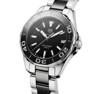 Tag Heuer Aquaracer Quartz Black Dial Two Tone Steel Strap Watch for Men - WAY131A.BA0913 Buy Now By Tag Heuer